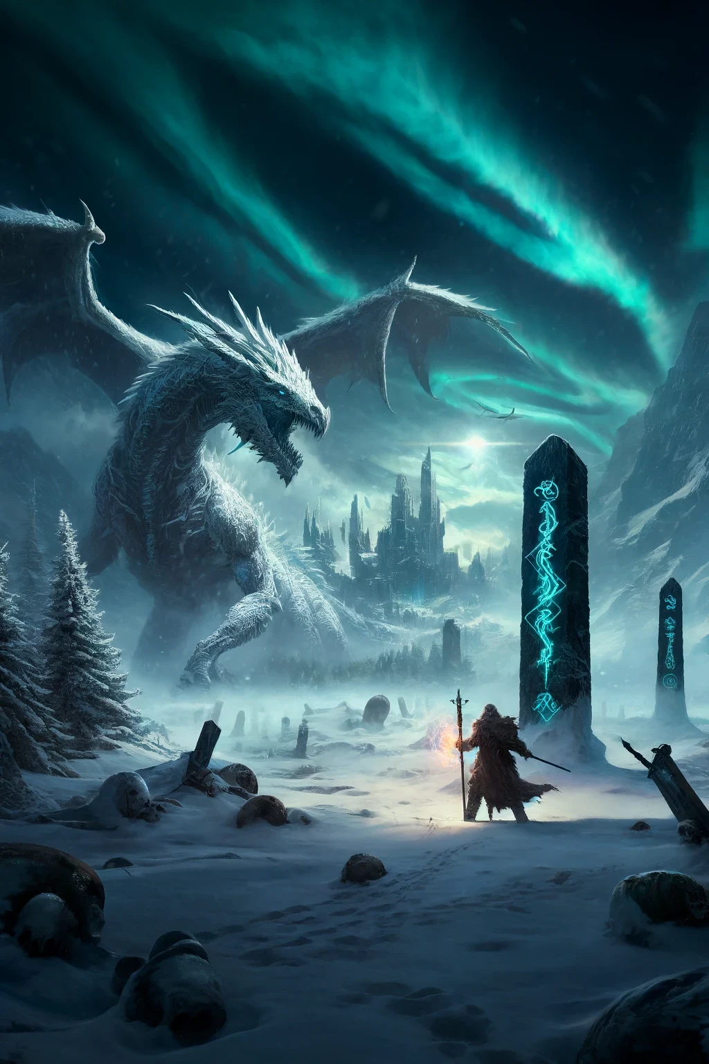 Frozen Desolation of Drakenspite adventure concept artwork