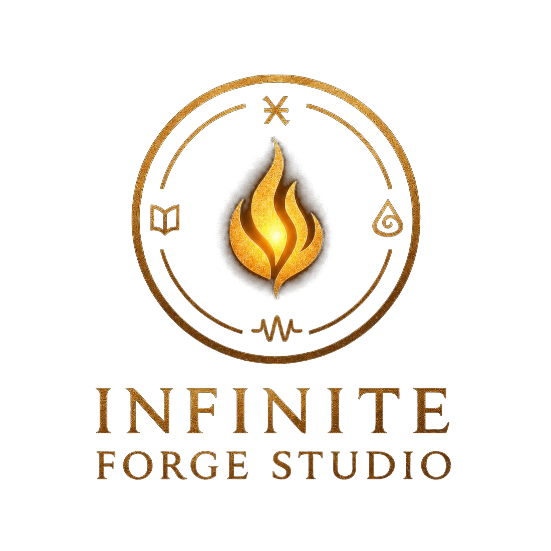 Infinite Forge Studio logo with the Creation flame highlighted